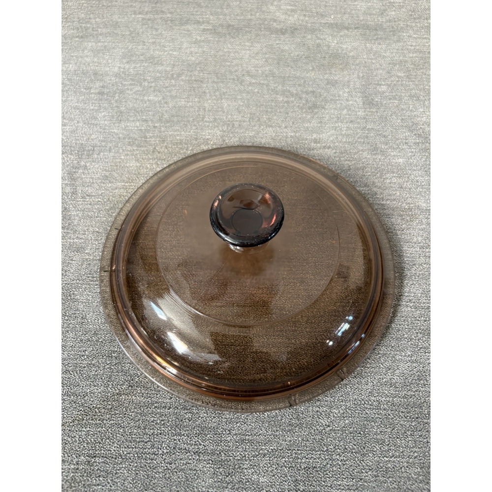 Pyrex Replacement Lid Amber Glass V 1 C fits 1 Qt. Pot Round‎
